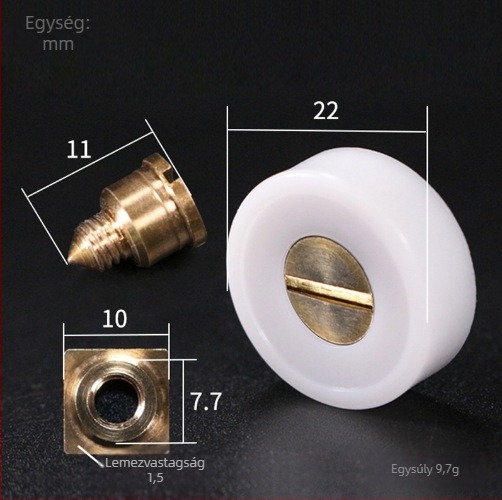 Szúnyogháló ablak görgő, csúszó ablakhoz, európai U‑alakú horony; külső átmérő 1, tengelyátmérő 1, horony sugara 1