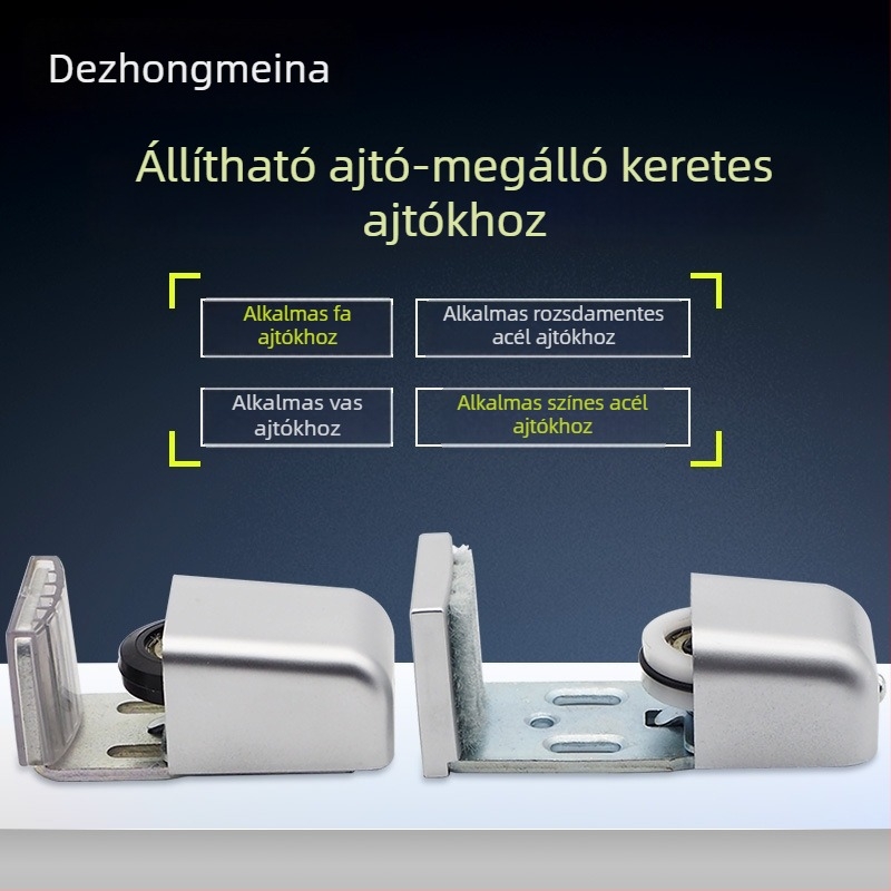 Automata ajtóstop és pozicionáló, acélból készült rejtett padlókorlátozó, kiegészítő tolóajtókhoz