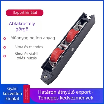 Nylon dupla görgő szúnyoghálós ablakokhoz, alumínium ötvözetű ablak-tartozékok, műanyag görgő