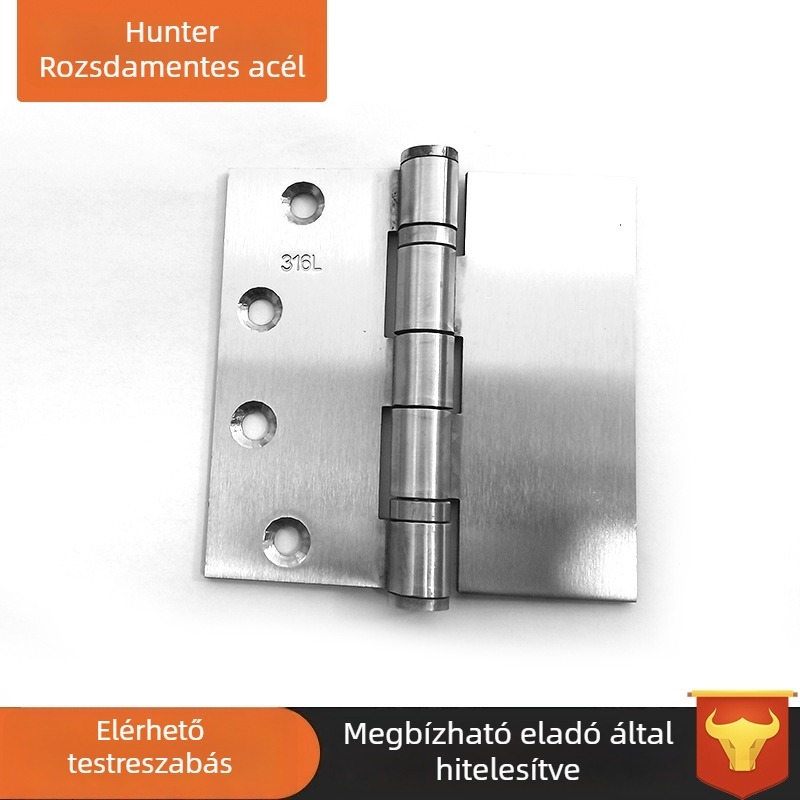 Rozsdamentes acélból készült, vastagított pántok, csendes működésű, ajtókhoz és ablakokhoz, ipari stílus, 2,5 mm