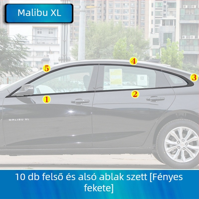 Ablakdekoráció fényes csíkokkal Chevrolet Malibu XL-hez, testreszabás nélkül