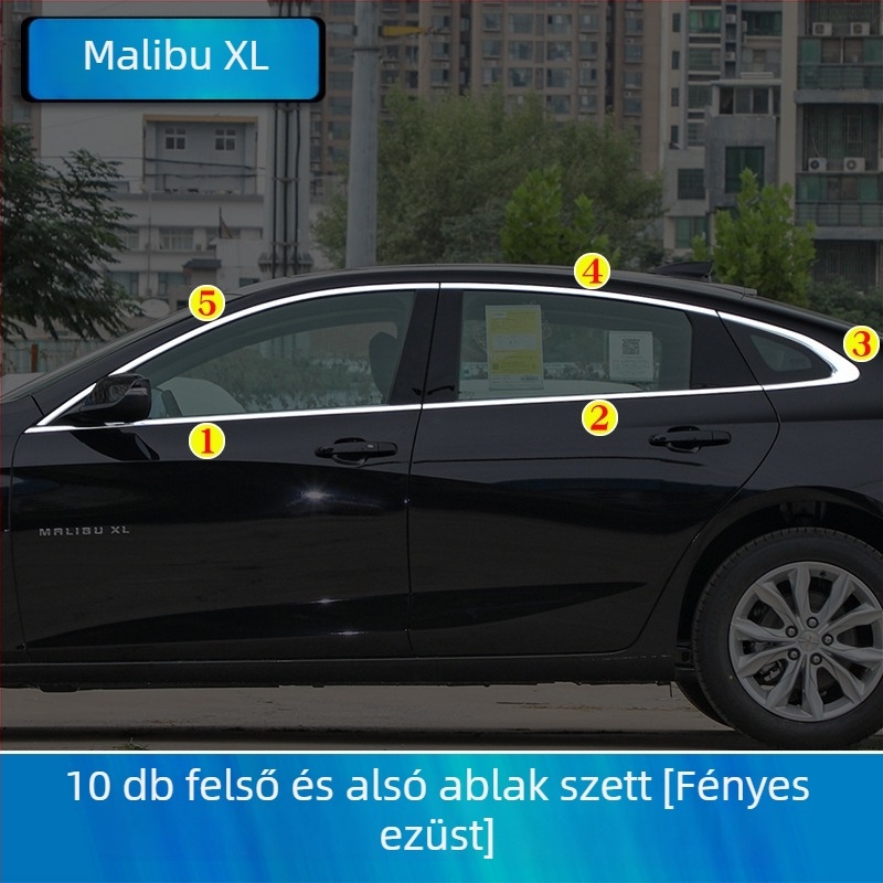Ablakdekoráció fényes csíkokkal Chevrolet Malibu XL-hez, testreszabás nélkül