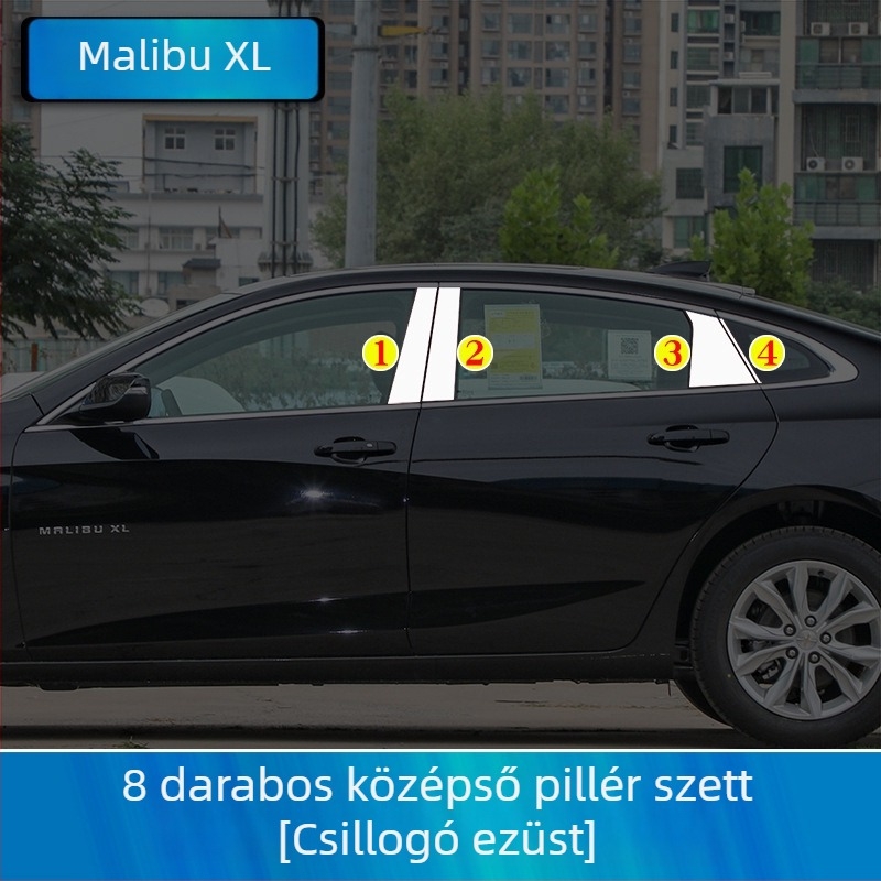 Ablakdekoráció fényes csíkokkal Chevrolet Malibu XL-hez, testreszabás nélkül