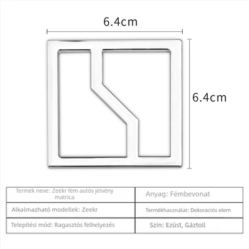 Autó karosszéria matricák | Fémes 3D elektroplakált logó a háromszög alakú ablaknál; Anyag: 3D sztereó matricák; Mintázat: Brand LOGO; Szerelés: ragasztó típus