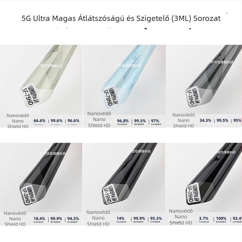 Autóüveg tintafilm hőszigeteléssel és UV-védelemmel, robbanásbiztos, teljes autón lefedéséhez szükséges tekercs