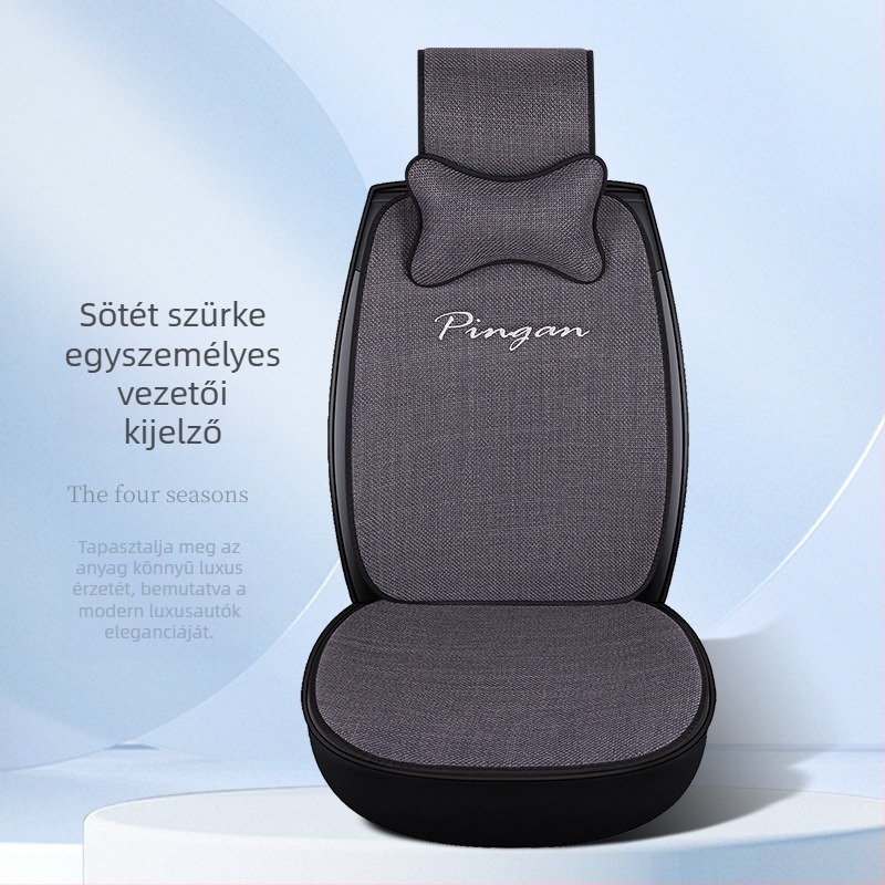Autós ülés párna nyárra: len felület, sík dizájn, libapehely töltet, csúszásmentes, szellőzés
