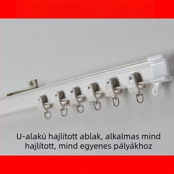 Ívelt függöny sín nano műanyag külső réteggel és acél maggal, Nano Soft Steel Bending Rail, görgő telepítési tömítés kiegészítőkkel, minden függöny típushoz