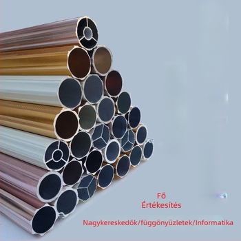 Alumíniumötvözetű római rúd függönyökhöz, modell 28#, díszes tartófej gyűrűvel, alkalmas minden függönytípushoz, márka Ruida Window Decoration