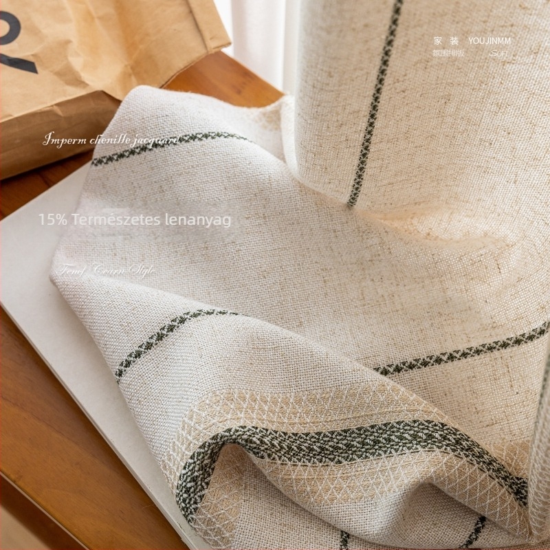 Chenille ablakfüggönyök, Jacquard szövés, csíkos mintázat, japán stílus, félárnyékoló 40–70%