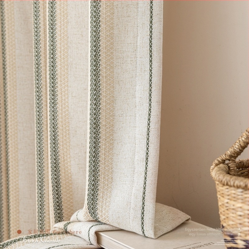 Chenille ablakfüggönyök, Jacquard szövés, csíkos mintázat, japán stílus, félárnyékoló 40–70%