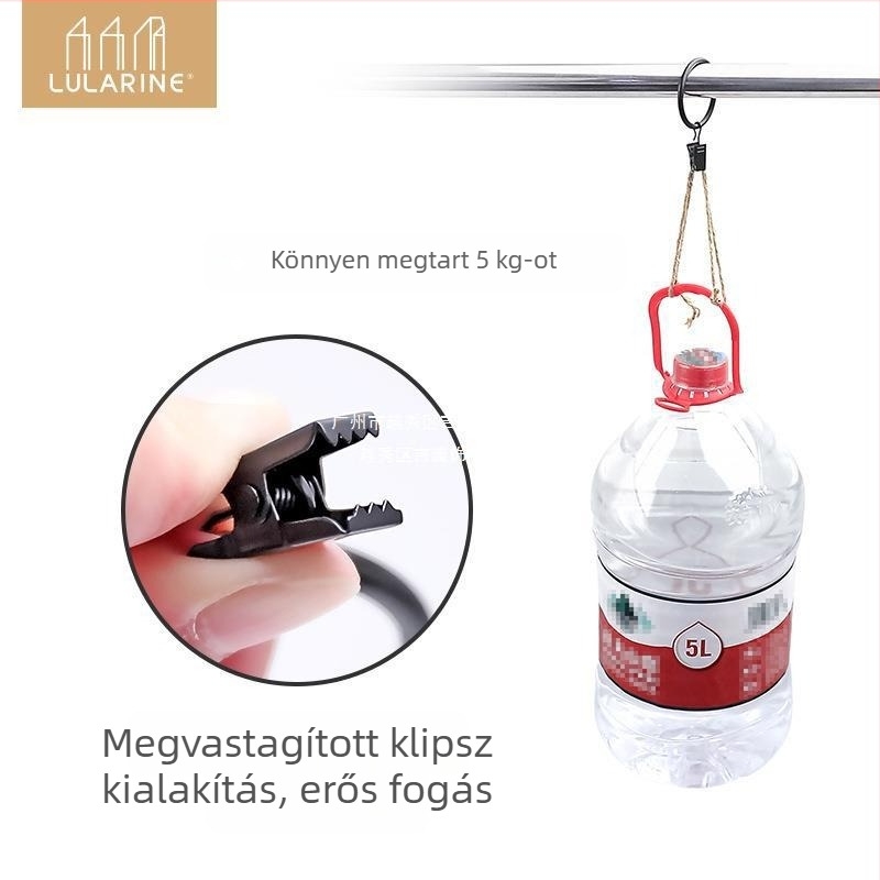 Fém függönygyűrű klippel, ezüst – zuhanyfüggöny felakasztó gyűrű