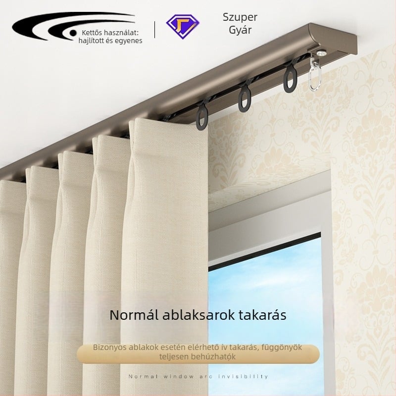 405 ívelt láthatatlan függöny sín — alumínium ötvözet — modell 405 — márka Curved Trails — modern minimalista stílus