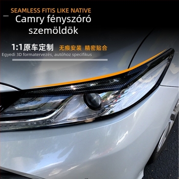 Toyota Camry 2018+ fényszóró körüli dekoratív matricaszett; ABS anyag; testreszabás elérhető; AMP-Z