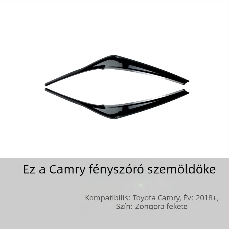 Toyota Camry 2018+ fényszóró körüli dekoratív matricaszett; ABS anyag; testreszabás elérhető; AMP-Z