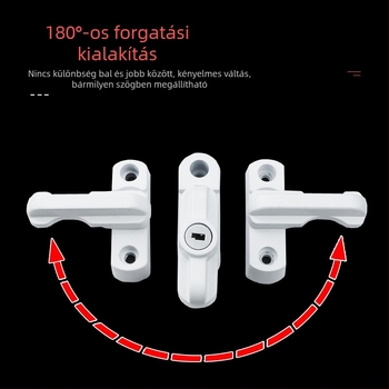 Crescent zár ajtókhoz és ablakokhoz – műanyag ajtó- és ablakvédő zár, modell Door and Window Protection Lock, modern egyszerű stílus