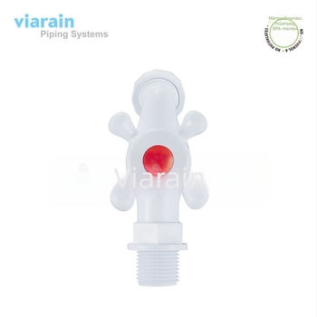 X8021 műanyag falra szerelt vízcsap, bemeneti/kimeneti átmérő 15–30 mm, -5 °C-tól 75 °C-ig terjedő működési hőmérséklet