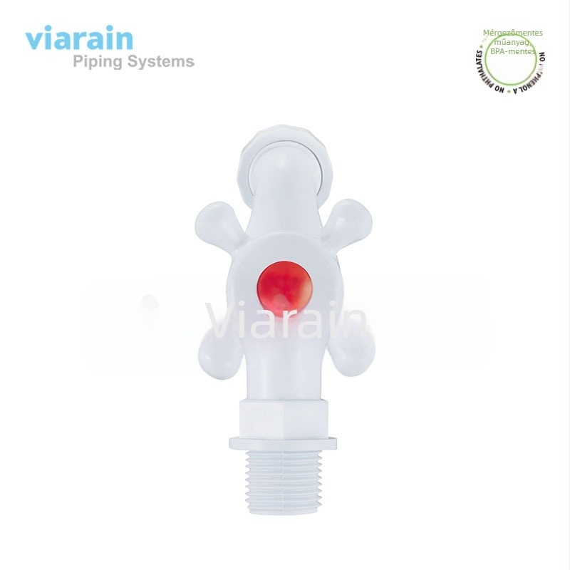 X8021 műanyag falra szerelt vízcsap, bemeneti/kimeneti átmérő 15–30 mm, -5 °C-tól 75 °C-ig terjedő működési hőmérséklet