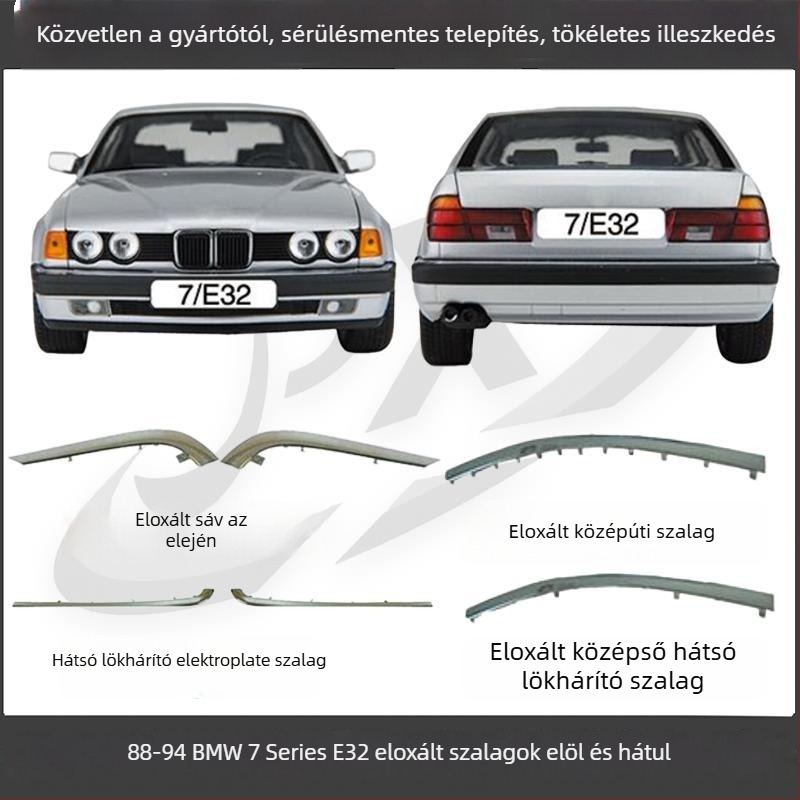BMW 7-es sorozat E32 első és hátsó lökhárító díszléc, karcolás elleni és ütközés elleni szalagok