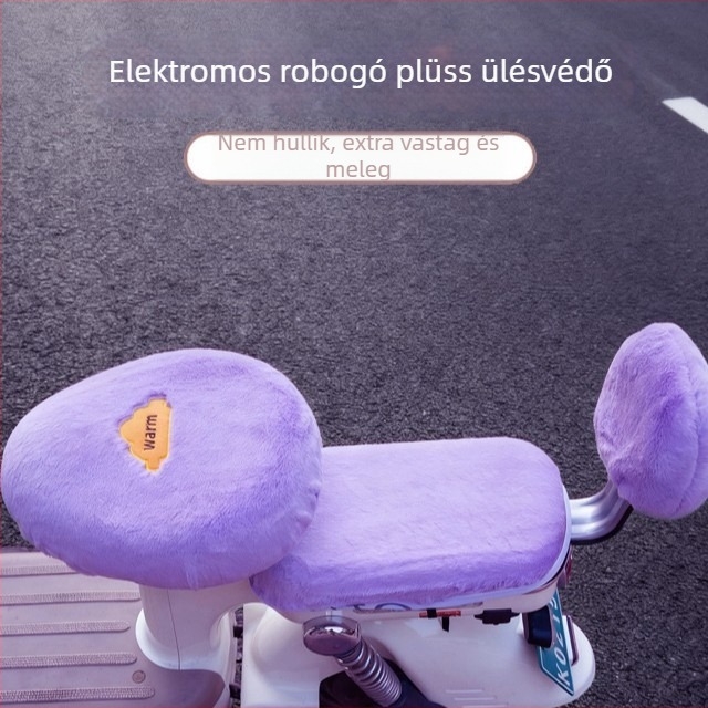 Elektromos jármű üléspárna készlet, három darabos, plüss meleg velúr anyag, téli használatra, logónyomtatás