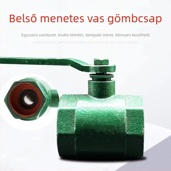 Gömbcsap belsőmenetes, zöldre festett felülettel, kézi gyorsnyitású, retro stílusú a forró és hideg vízhez