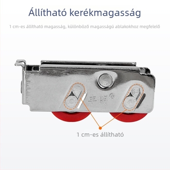 Ajtó- és ablakcsapágy görgő, modell 758 rögzített görgő-karú dupla kerékkel; krómozott vaslemez; sínív R6.5; maximális teher 40 kg