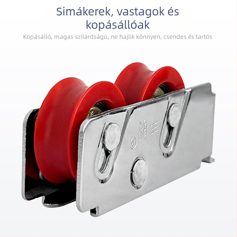 Ajtó- és ablakcsapágy görgő, modell 758 rögzített görgő-karú dupla kerékkel; krómozott vaslemez; sínív R6.5; maximális teher 40 kg