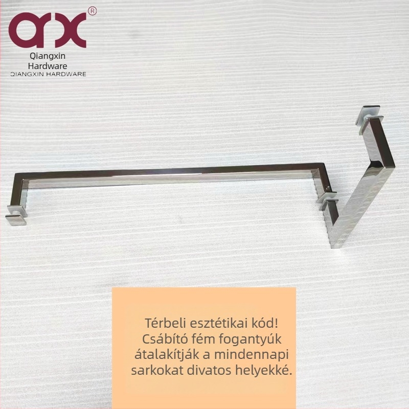 Ajtófogantyú üveg/fa/alumínium keretes és csúszó ajtókhoz – 304 rozsdamentes acél, tükörfényes felület, modell Q-2209, modern minimalista stílus
