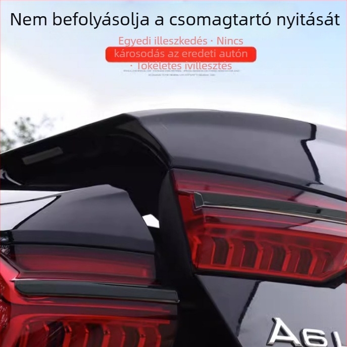 Audi A6L 19-25-ös autókarosszéria matrica - rozsdamentes acél és ABS, ragasztóval történő felszerelés, dekoratív hátsó ajtófedél sáv és csomagtartóablak védelem