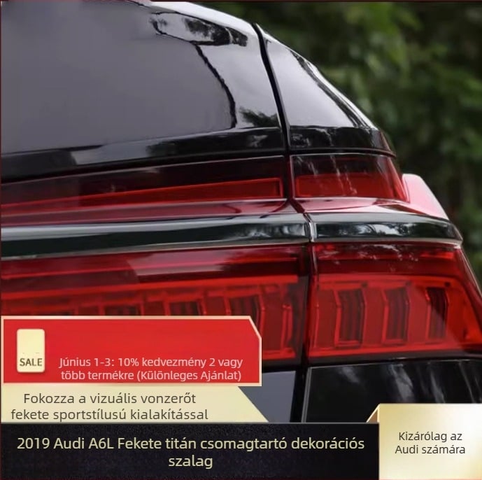 Audi A6L 19-25-ös autókarosszéria matrica - rozsdamentes acél és ABS, ragasztóval történő felszerelés, dekoratív hátsó ajtófedél sáv és csomagtartóablak védelem