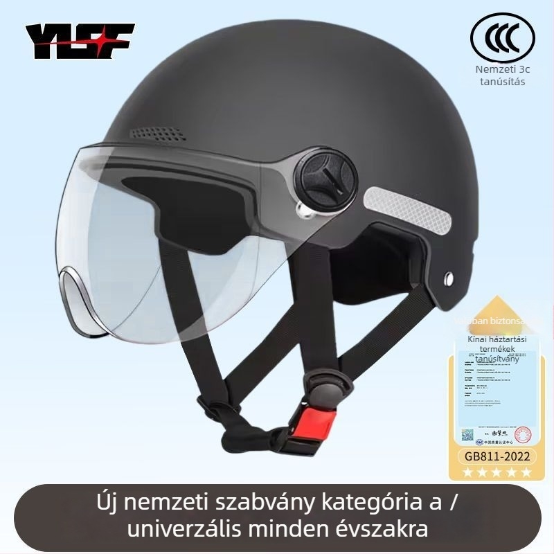 Uniszex polipropilén fél sisak elektromos rollerekhez és motorkerékpárokhoz, vállalati szabványokkal tanúsított, minden évszakban alkalmas és közlekedésre