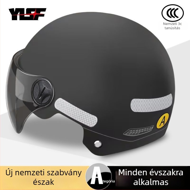 Uniszex polipropilén fél sisak elektromos rollerekhez és motorkerékpárokhoz, vállalati szabványokkal tanúsított, minden évszakban alkalmas és közlekedésre
