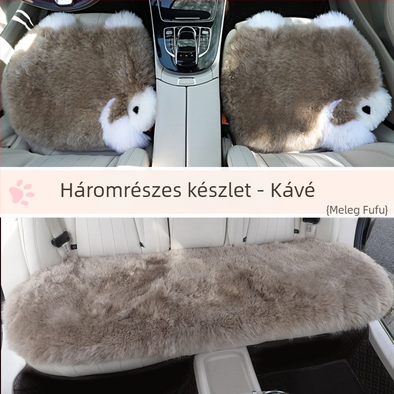 Autóülés párna, sík, minimalista stílus, gyapjú felület, szivacs töltet, téli használatra