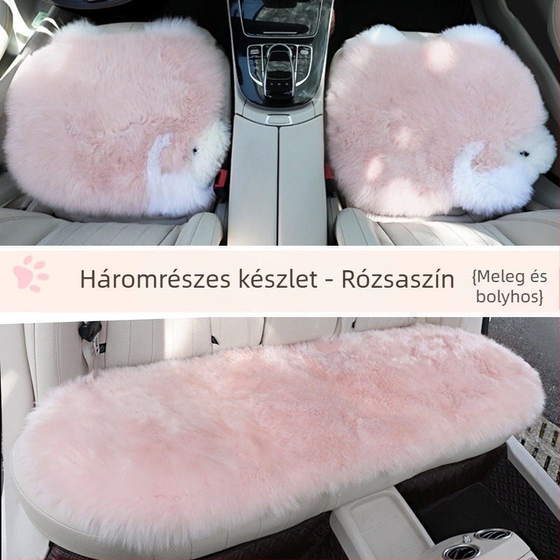 Autóülés párna, sík, minimalista stílus, gyapjú felület, szivacs töltet, téli használatra