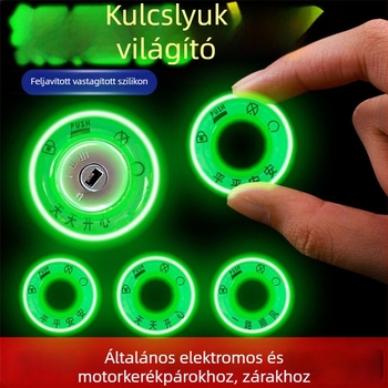 Reflektív fénylő kulcstartó matrica autóhoz — vákuumos rögzítés, szövegminta