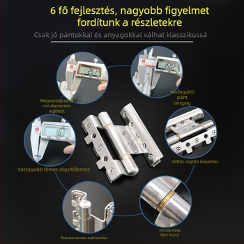 Rozsdamentes acél pánt alumínium ötvözetű ajtók és ablakokhoz, polírozott felület, európai szabvány, modell FLB-HY01