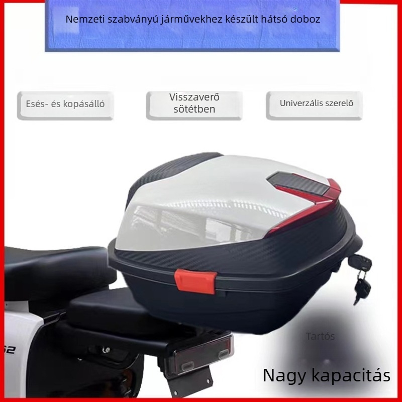 Motorkerékpár hátsó tároló (ABS, univerzális illeszkedés, általános célú)