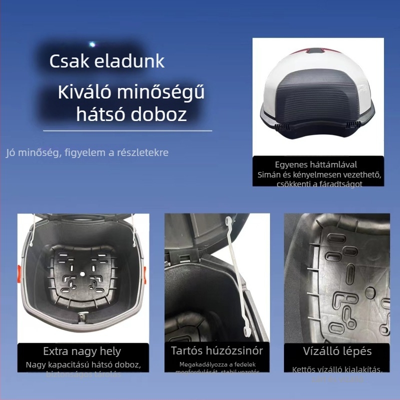 Motorkerékpár hátsó tároló (ABS, univerzális illeszkedés, általános célú)