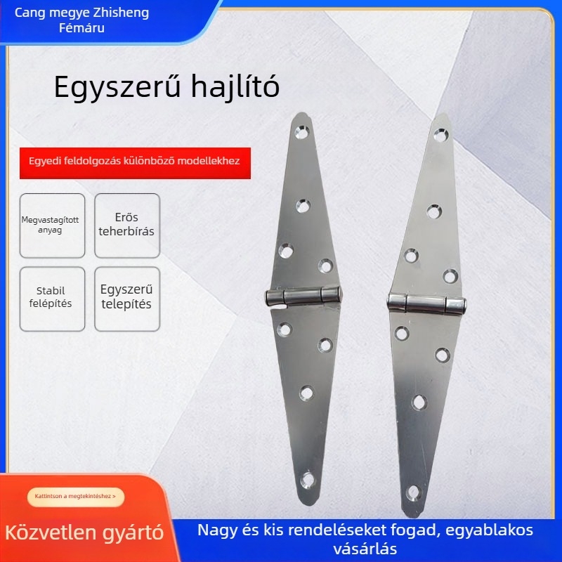 T alakú meghosszabbított hajtózsanér faajtókhoz — Vasból, 2,5 mm, felületi bevonat: permetezés, modern minimális stílus, testreszabható modell