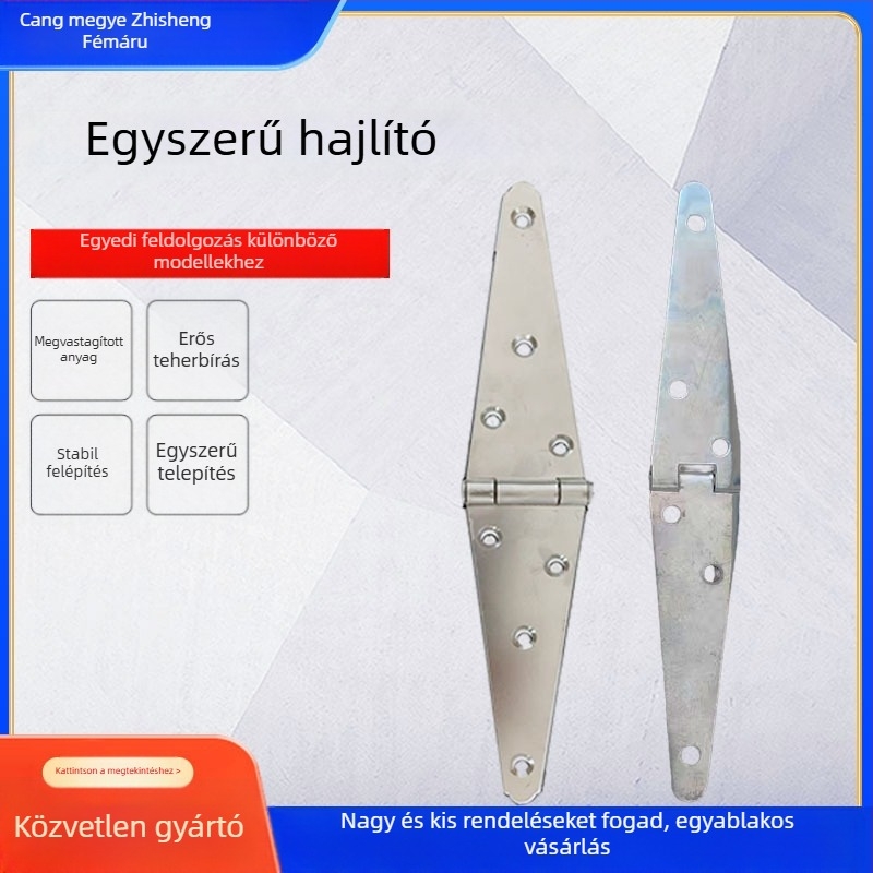 T alakú meghosszabbított hajtózsanér faajtókhoz — Vasból, 2,5 mm, felületi bevonat: permetezés, modern minimális stílus, testreszabható modell