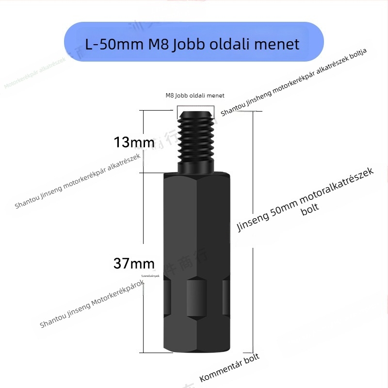 Magasító csavar tükrökhöz – adapter elektromos motorkerékpárhoz | Anyag: alumíniumötvözet; Márka: JS; Stílus: magasító csavar