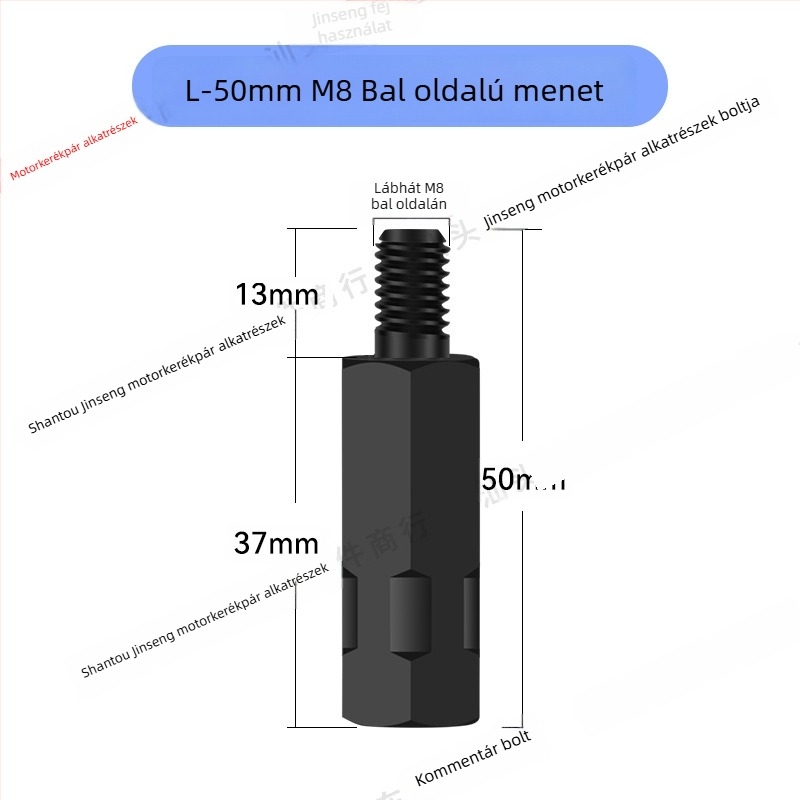 Magasító csavar tükrökhöz – adapter elektromos motorkerékpárhoz | Anyag: alumíniumötvözet; Márka: JS; Stílus: magasító csavar