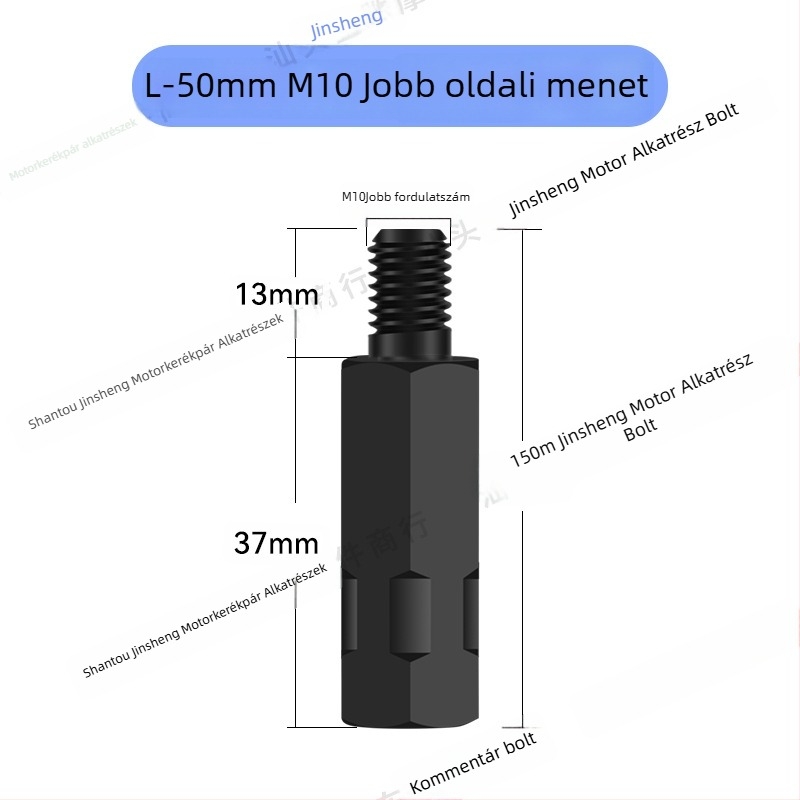 Magasító csavar tükrökhöz – adapter elektromos motorkerékpárhoz | Anyag: alumíniumötvözet; Márka: JS; Stílus: magasító csavar