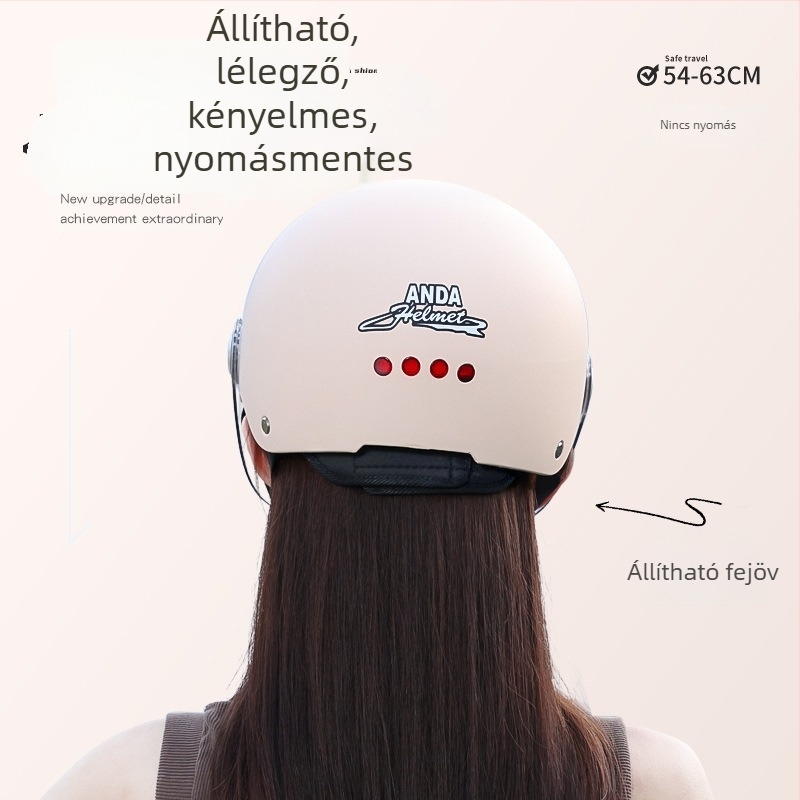 AD elektromos motorkerékpár sisak, fél sisak stílus, ABS, 3C tanúsítvány