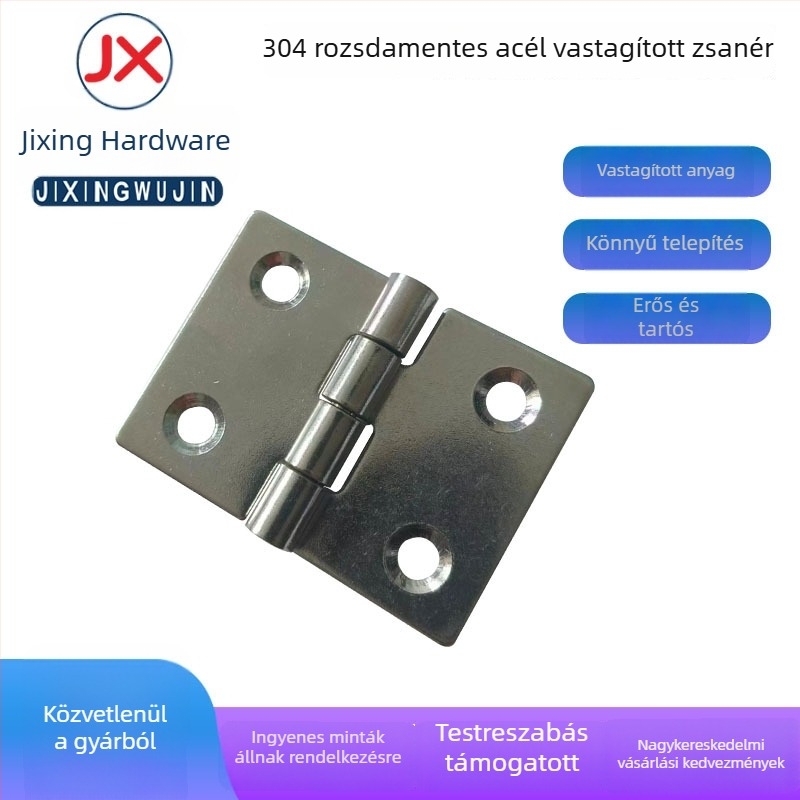 304 rozsdamentes acél pillangózsanér, 2 hüvelykes, 2 mm vastagságú, ajtókhoz és ablakokhoz