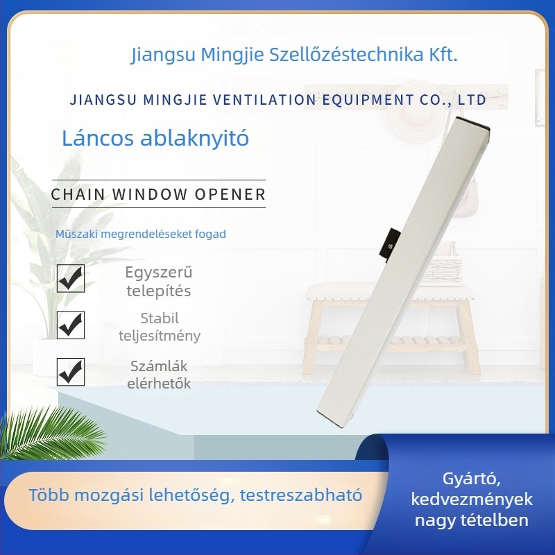 Okos elektromos ablaknyitó, távirányítós, fémtest, Mingjie márka