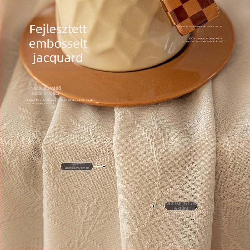 XXC Poliészter Jacquard gézfüggöny – Átlátható és fedő funkcióval – Nappali, dolgozószoba, étterem, bejárat – Friss stílus