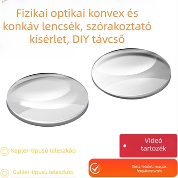 Optikai oktató készlet középiskolai fizikához: bikonvex, planokonvex és bikonkáv lencsék kísérletekhez
