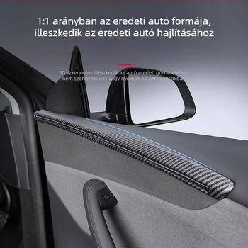 Tesla Model Y ajtó díszítő matricák – ABS anyag, kompatibilis automata váltóval, belső panel védelme