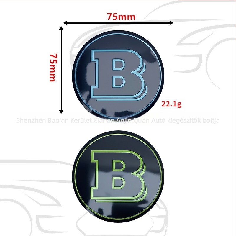Mercedes‑Benz Brabus kompatibil hubfedél középső logóval