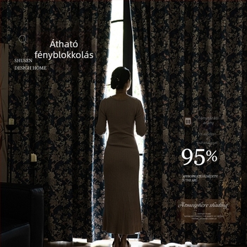 Francia stílusú vintage teljes sötétítő függönyök, modern minimális stílus, őszi 2025, új modell hálószobára, nappalira és erkélyre, Downton Abbey Chenille